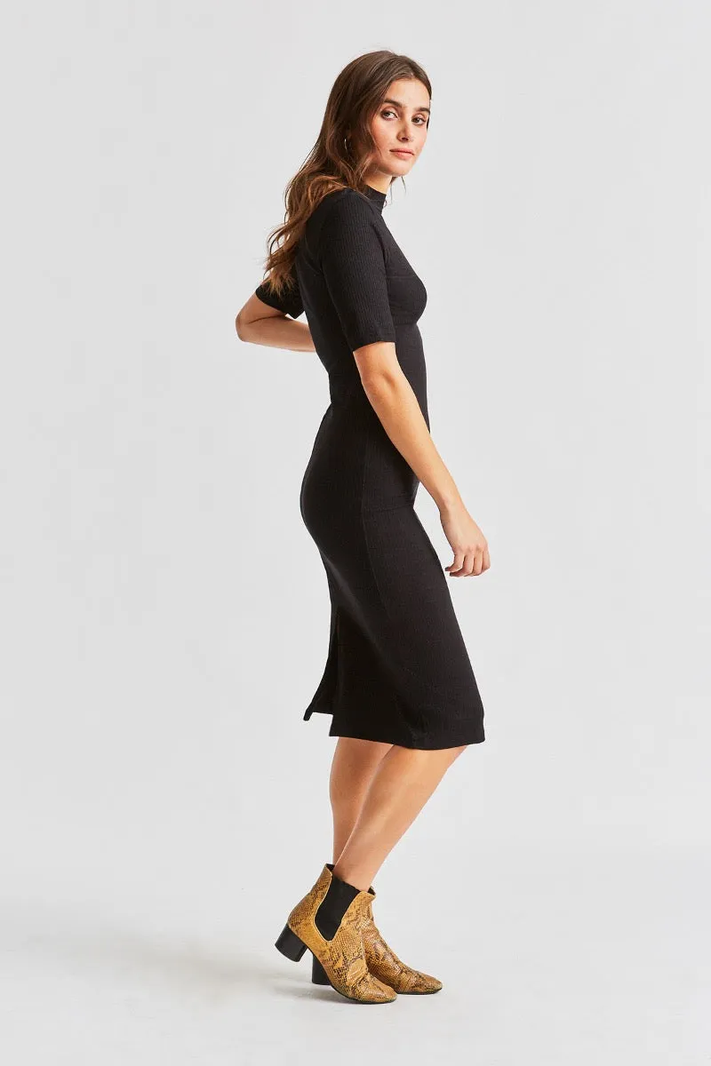 Lisa Midi Dress - Black