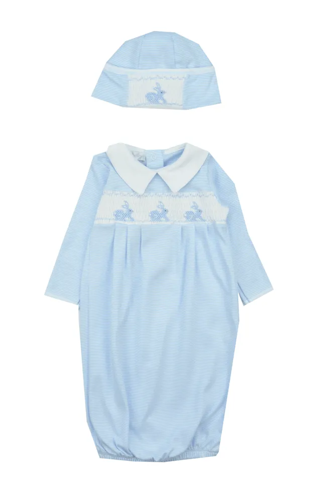 Magnolia Baby Blue Smocked Bunny Cap