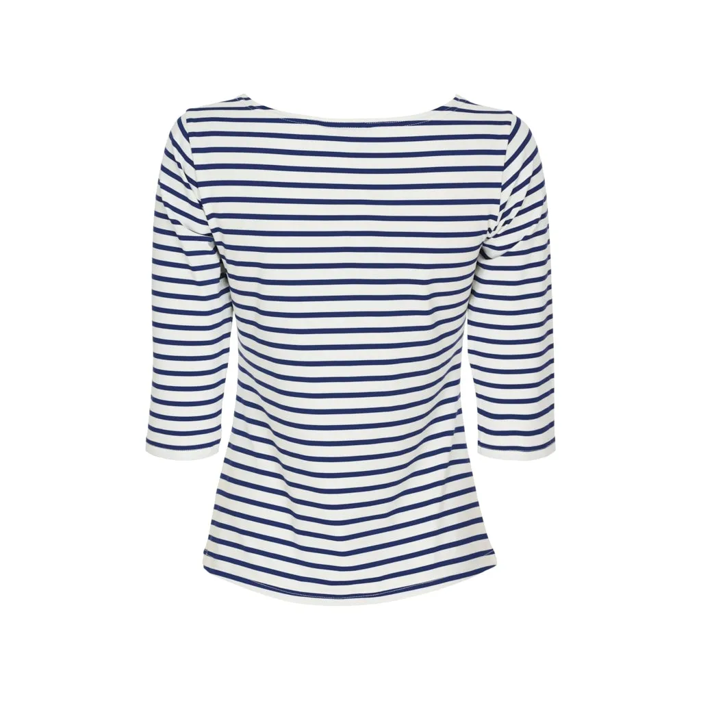 Marina tee with UV protection - White / Twilight Blue