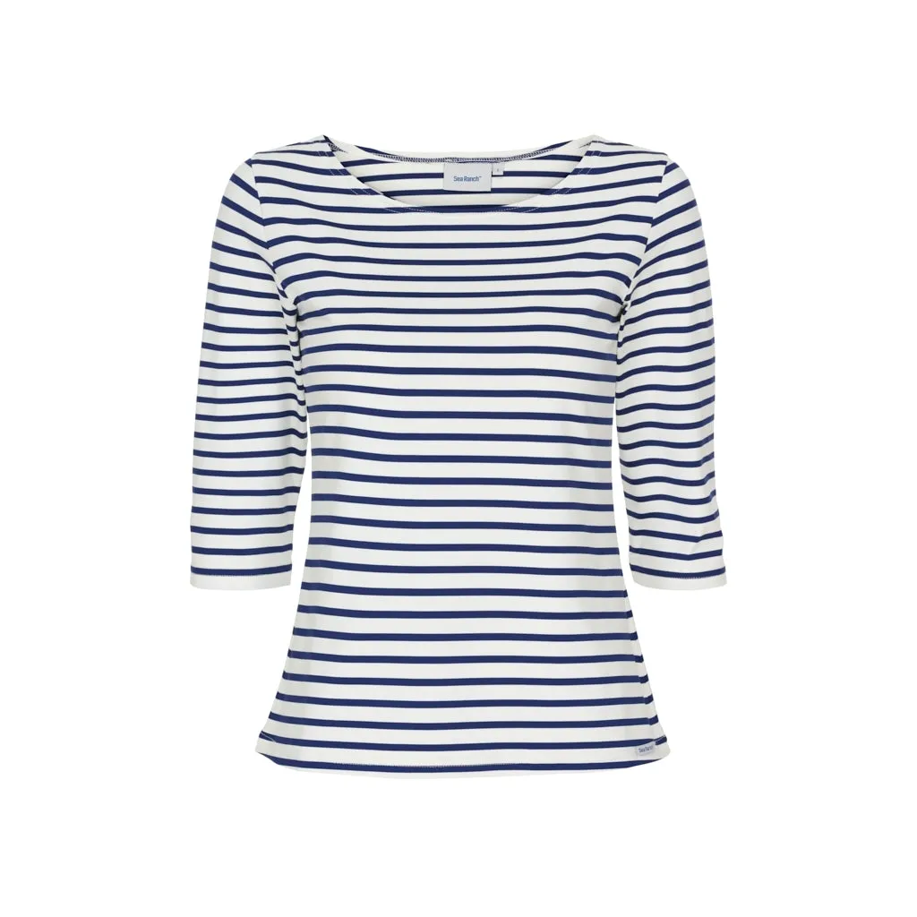 Marina tee with UV protection - White / Twilight Blue