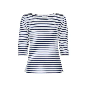 Marina tee with UV protection - White / Twilight Blue