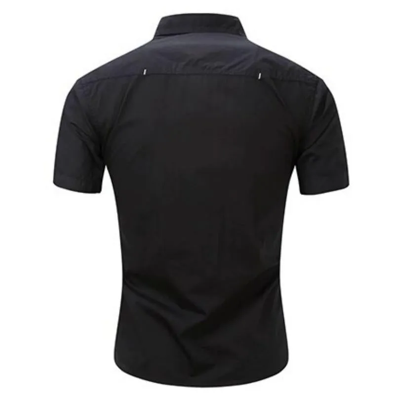 Men's Summer Casual Cotton Short Sleeved Shirt | Plus Size