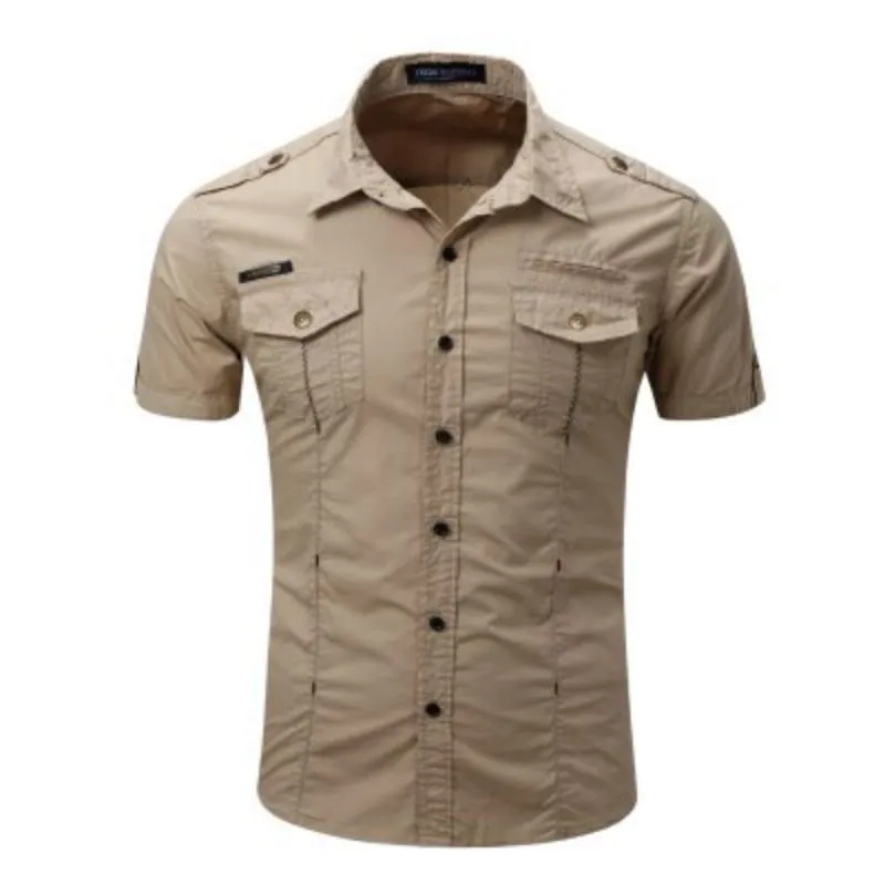 Men's Summer Casual Cotton Short Sleeved Shirt | Plus Size