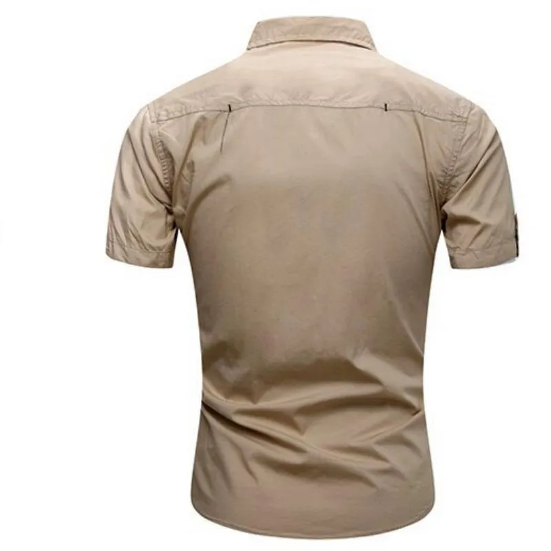 Men's Summer Casual Cotton Short Sleeved Shirt | Plus Size