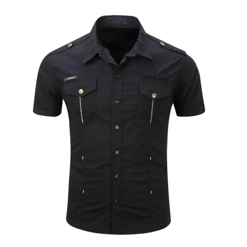 Men's Summer Casual Cotton Short Sleeved Shirt | Plus Size