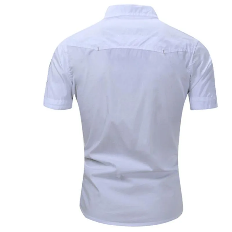 Men's Summer Casual Cotton Short Sleeved Shirt | Plus Size