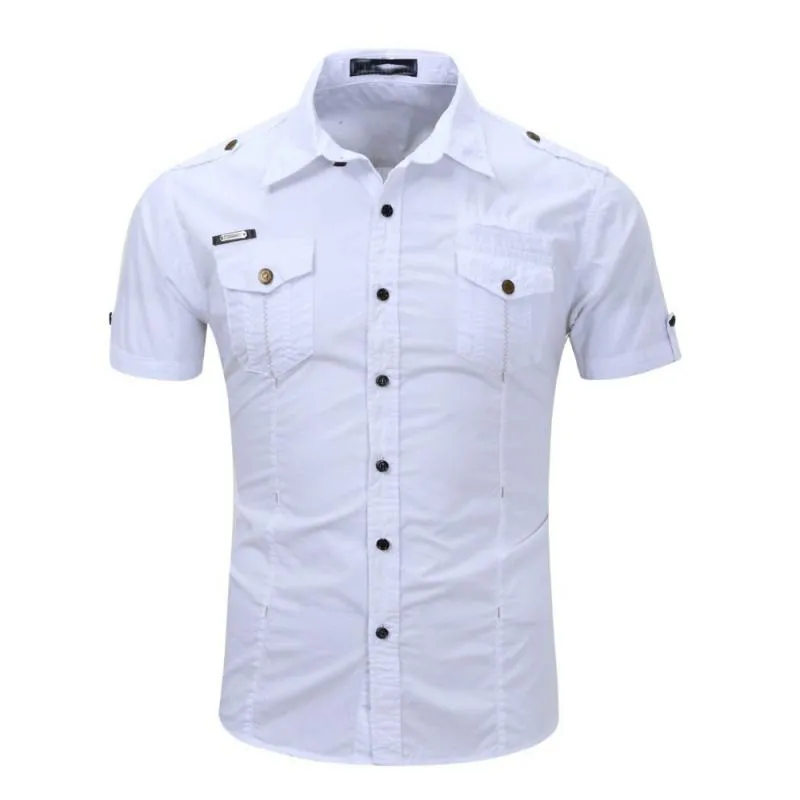 Men's Summer Casual Cotton Short Sleeved Shirt | Plus Size