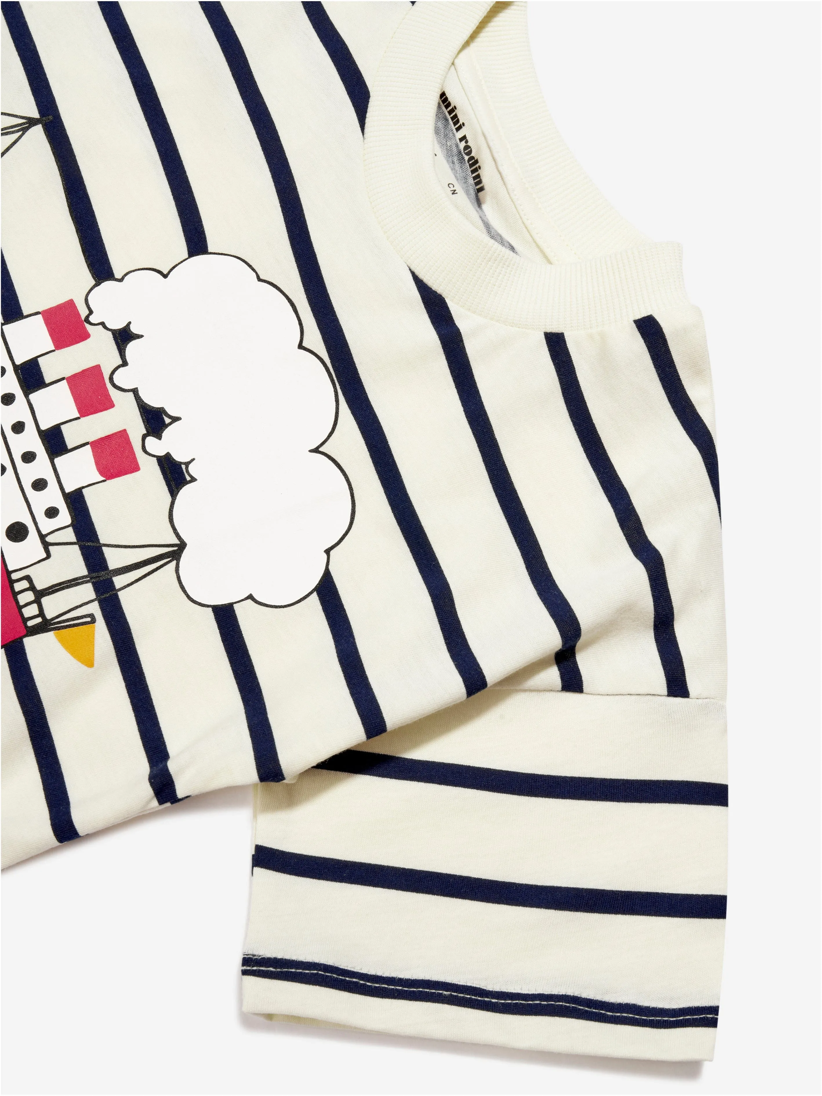 Mini Rodini Kids Ferry Stripe T-Shirt in Blue