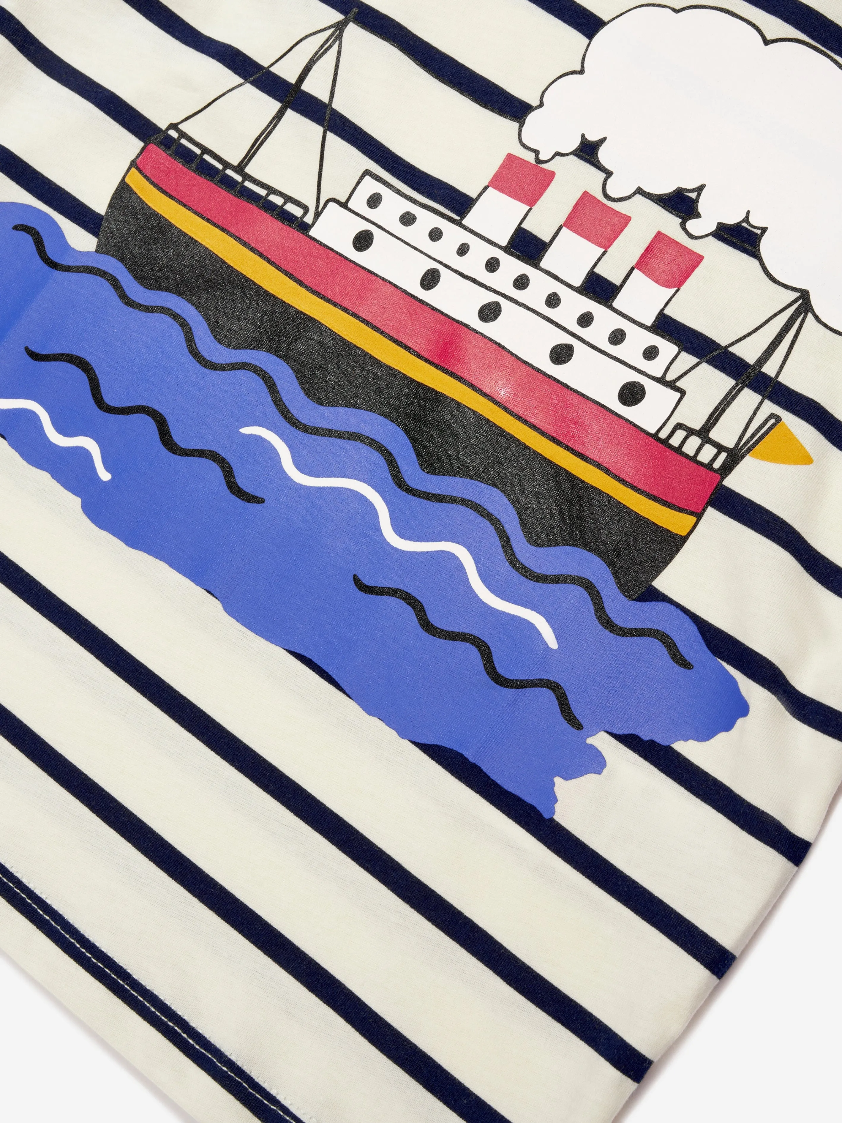 Mini Rodini Kids Ferry Stripe T-Shirt in Blue