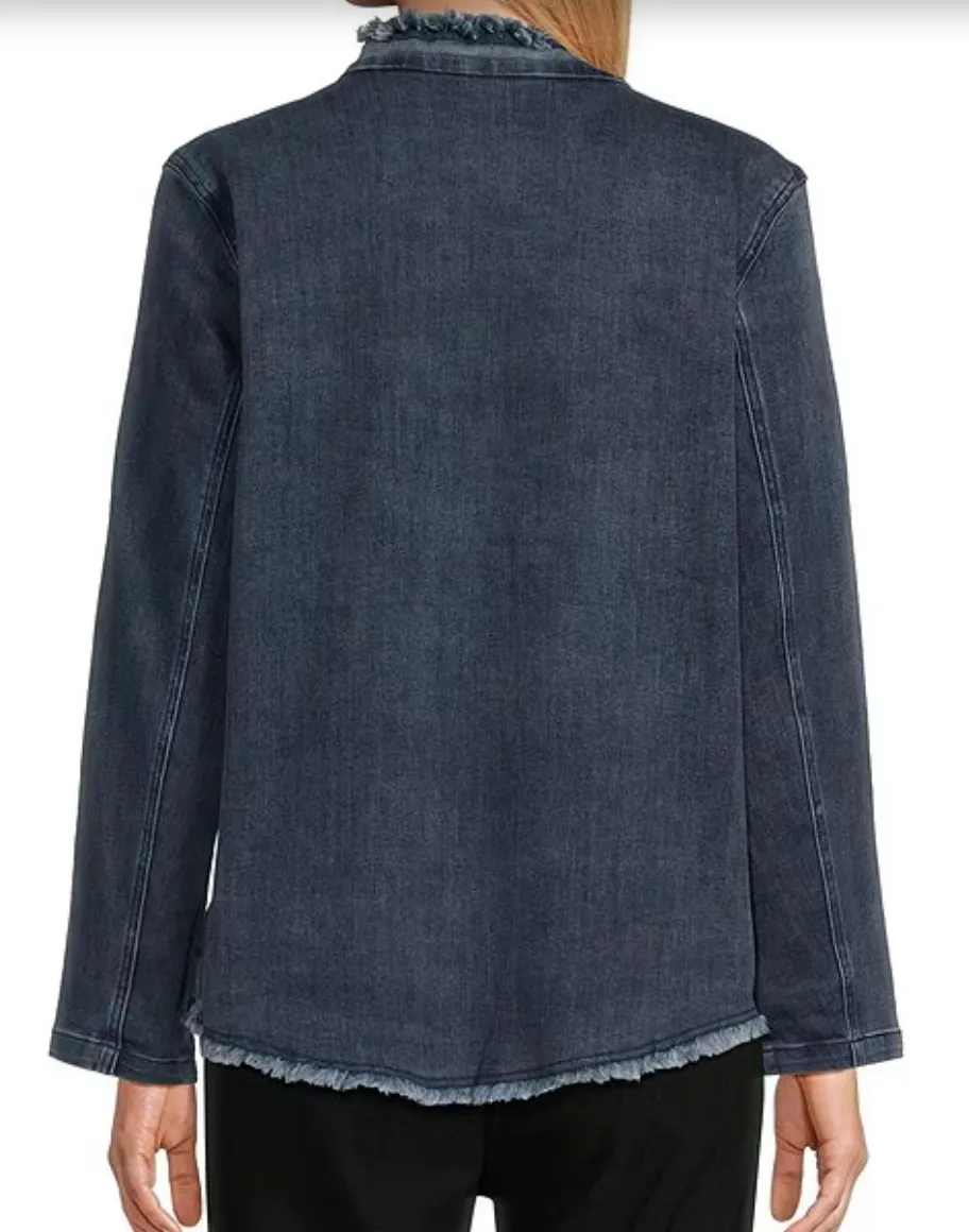 Multiples Open Front Jacket Indigo