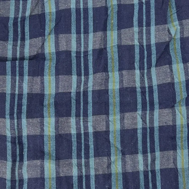 Navy & Teal Cotton Seersucker | SKU 7735 #U3