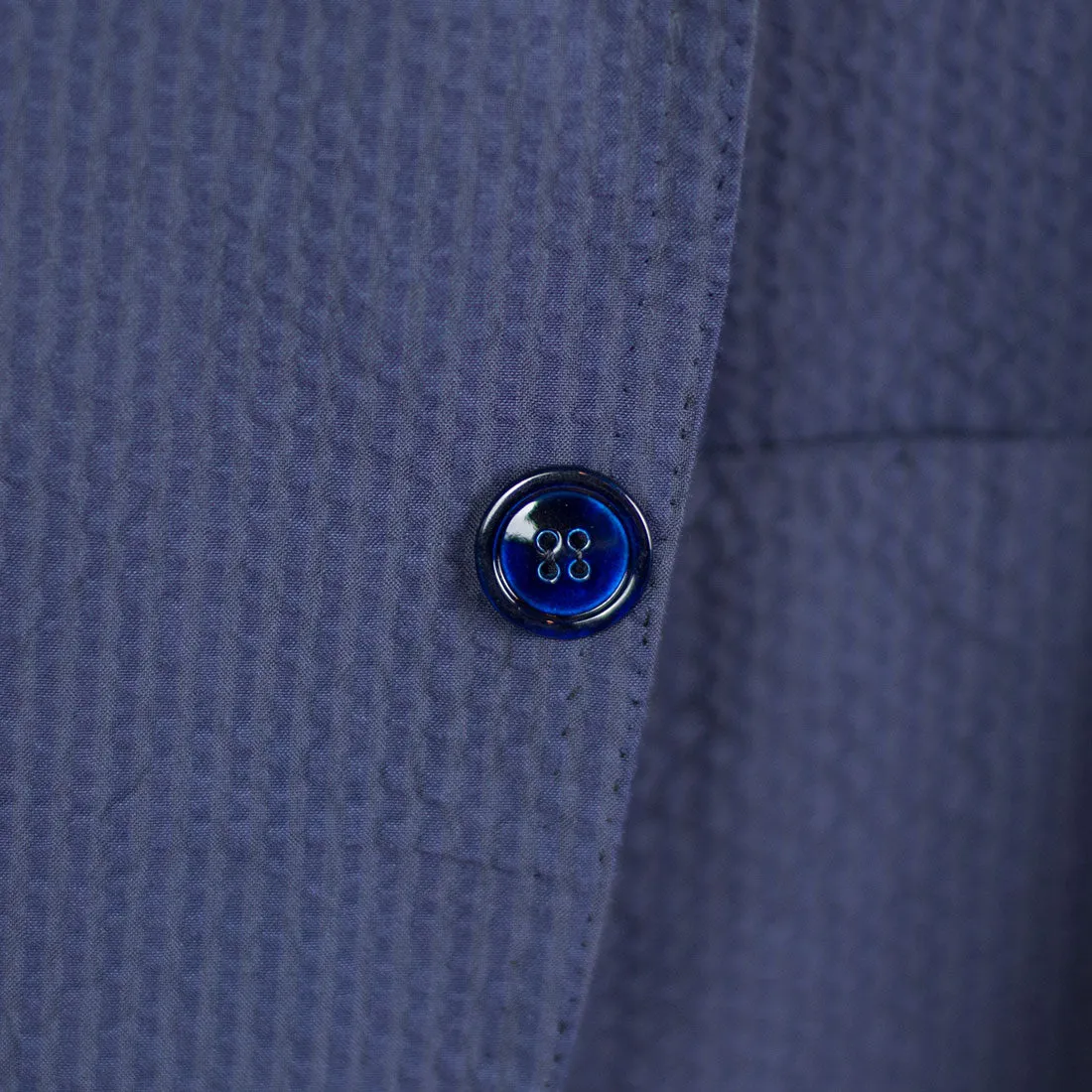 Navy cotton seersucker suit, 240g