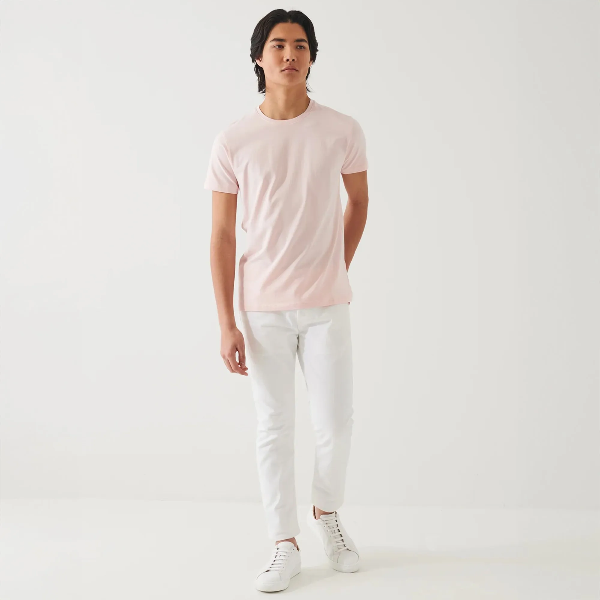Pale Pink Pima Cotton Stretch Iconic T-Shirt - Patrick Assaraf