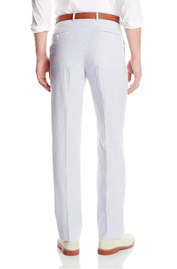 Palm Beach 'Original' Navy/White Seersucker Flat Front Pant