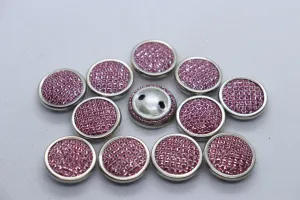 Pink Circular Metal Ring Sugar Coat Button