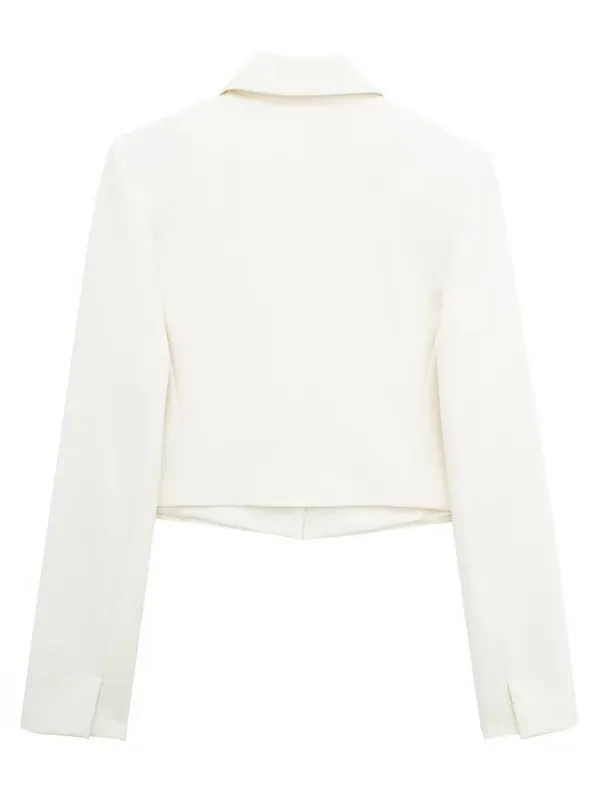 Pink Notch Lapel Crop Jacket for Fashion-Forward Outfits