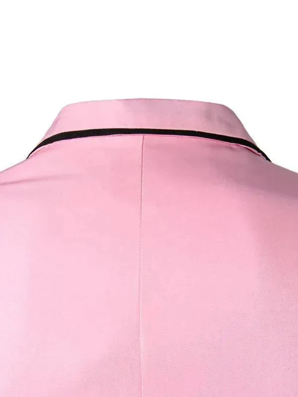 Pink Slim Fit Men Blazer