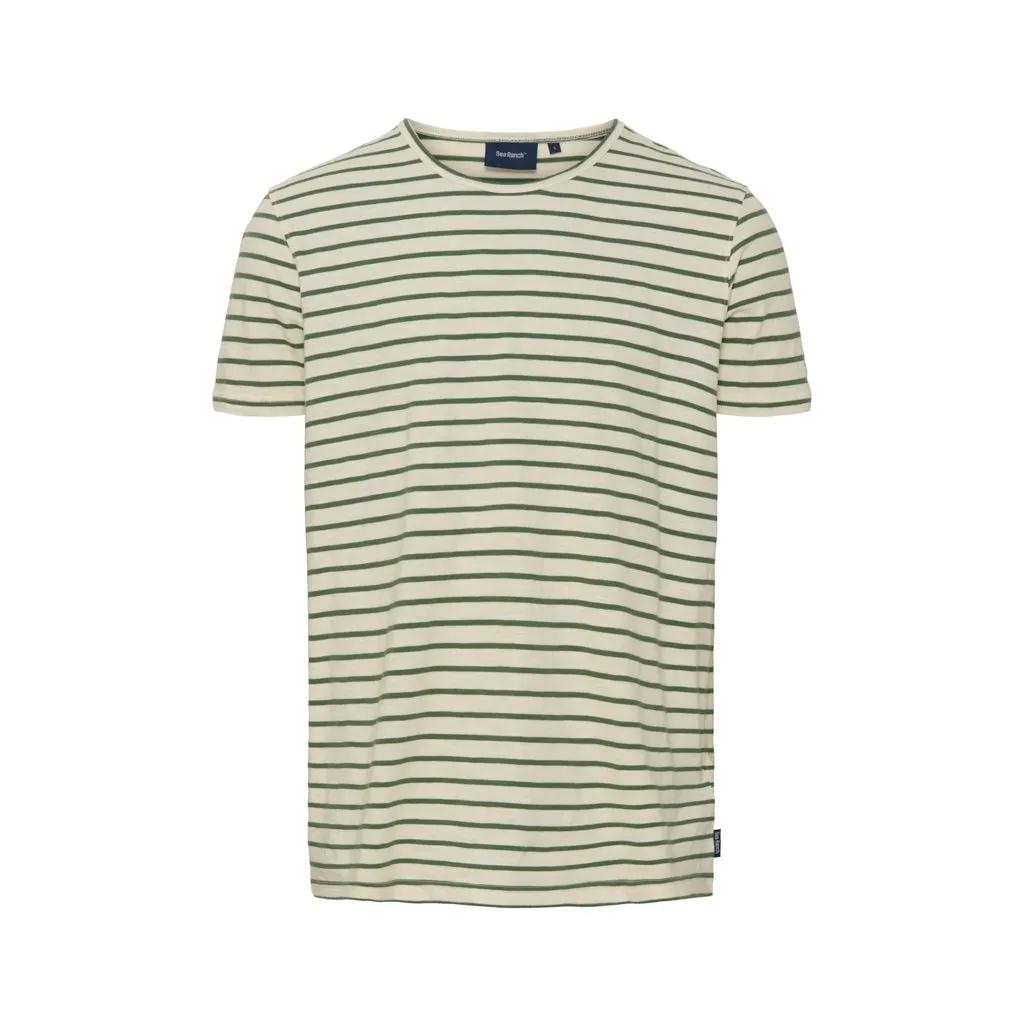 Pontus Tee - Ecru/Duck Green