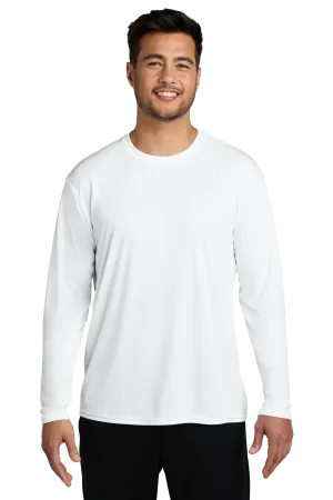 Port & Company® Long Sleeve Performance Tee - White