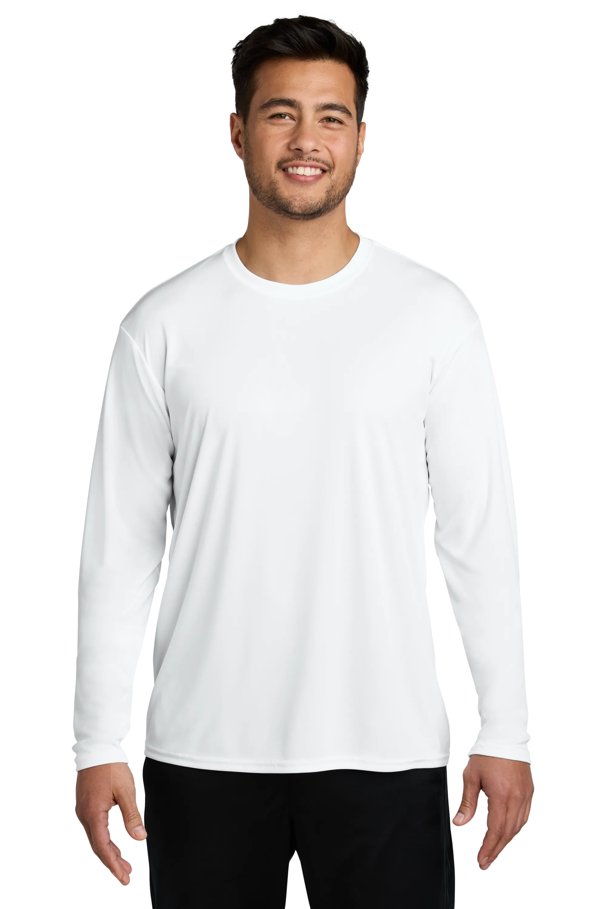 Port & Company® Long Sleeve Performance Tee - White