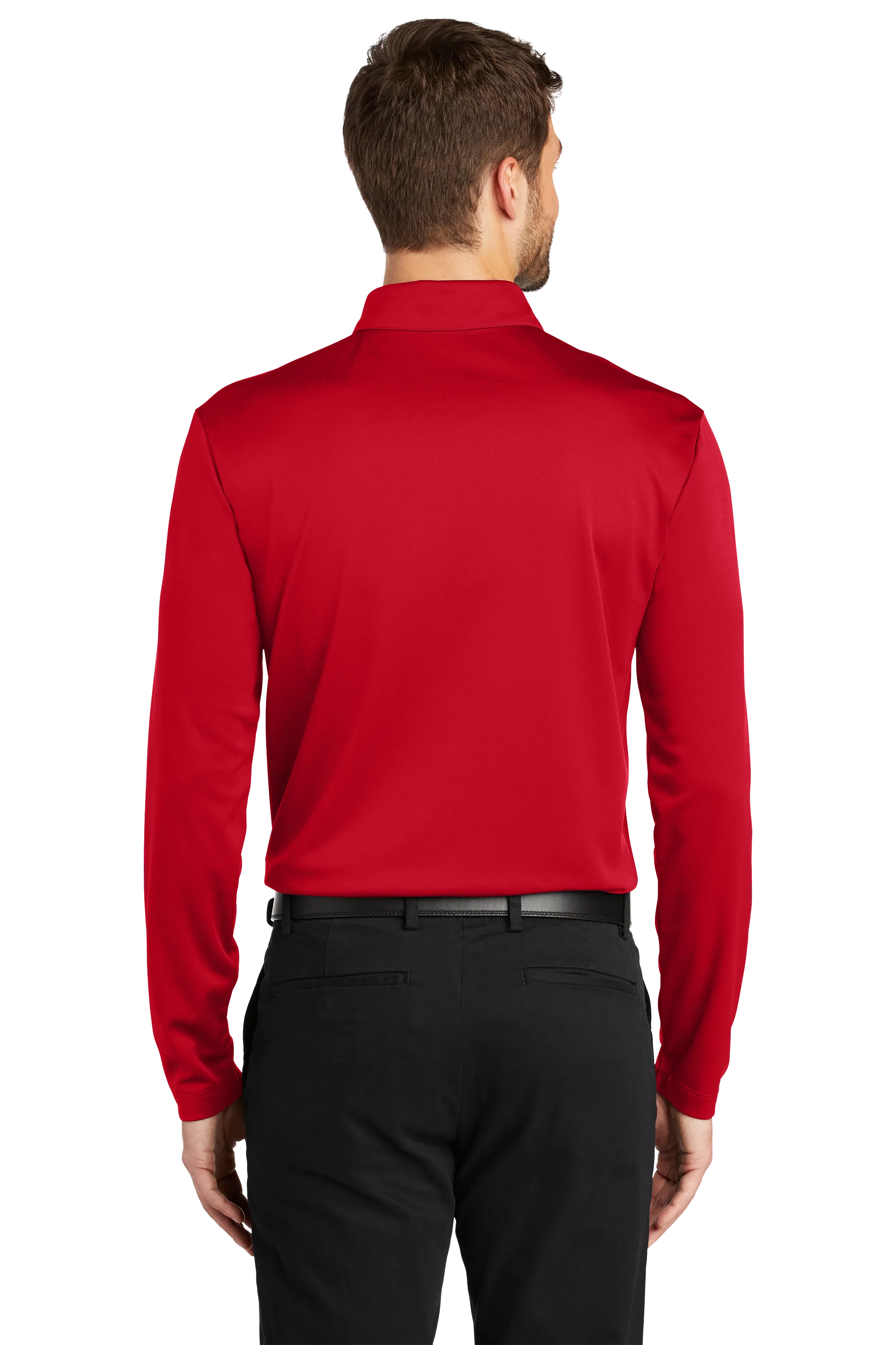 Port Authority® Silk Touch™ Performance Long Sleeve Polo - Red