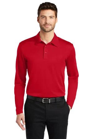 Port Authority® Silk Touch™ Performance Long Sleeve Polo - Red