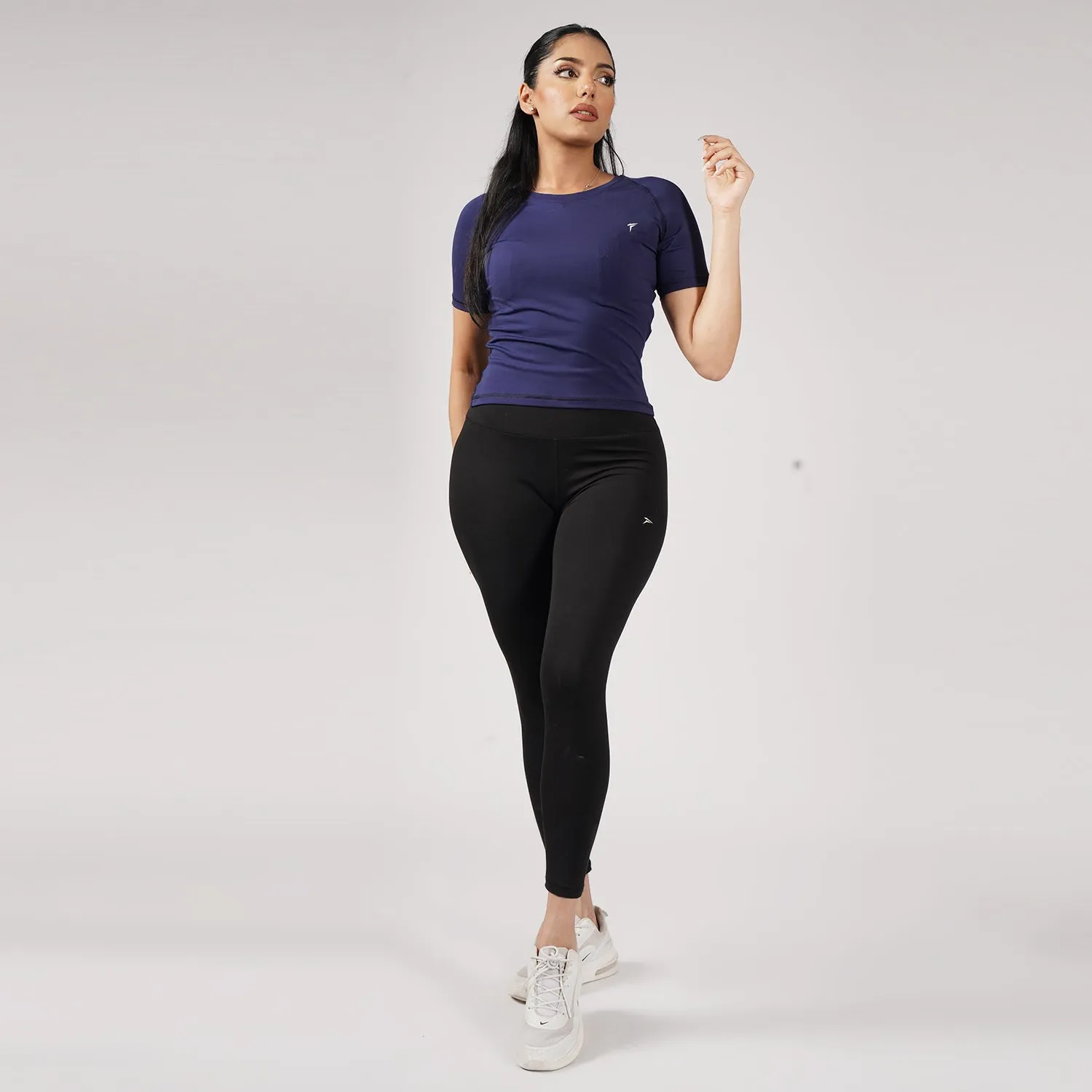 Premium Navy Women Half Sleeve Performance Tee