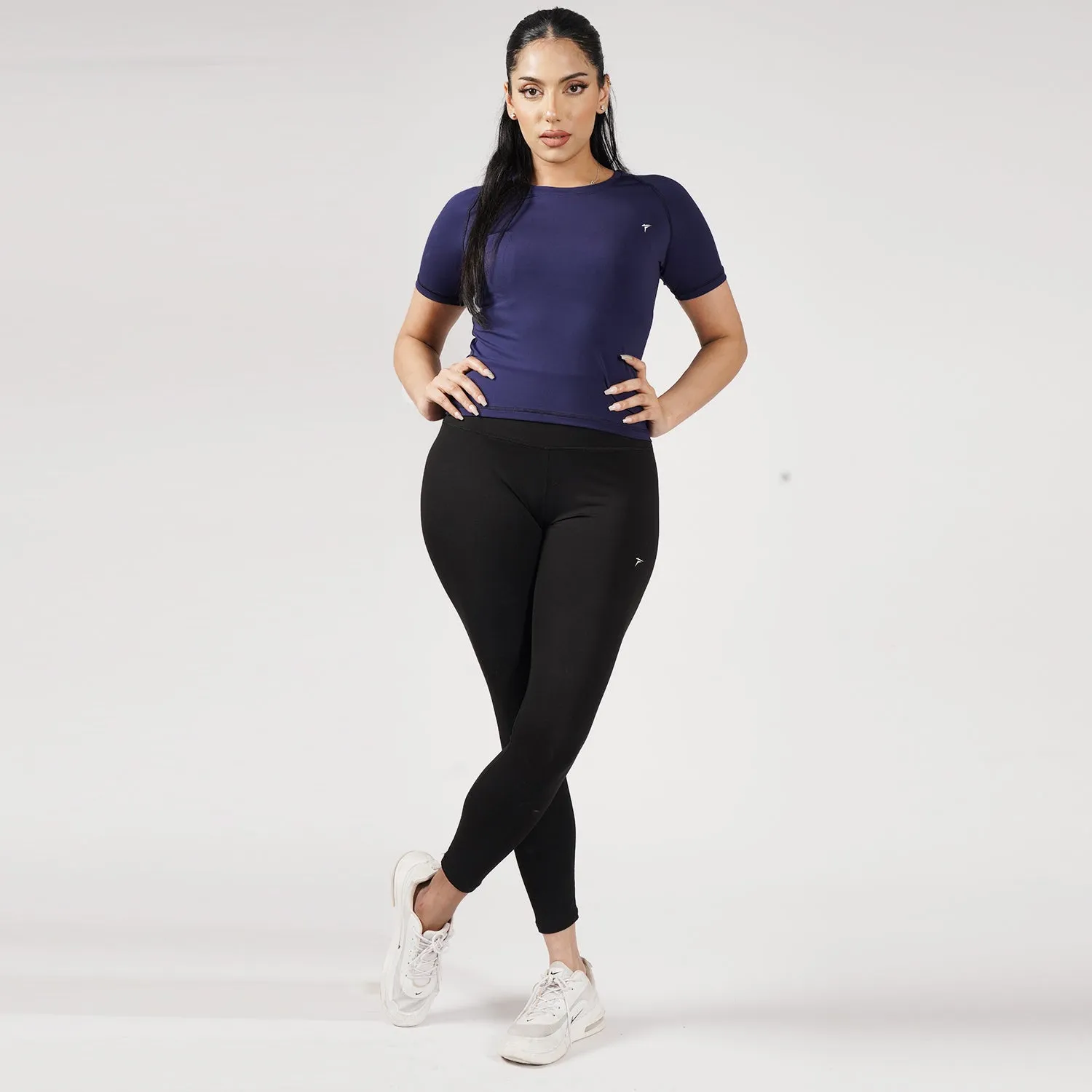 Premium Navy Women Half Sleeve Performance Tee