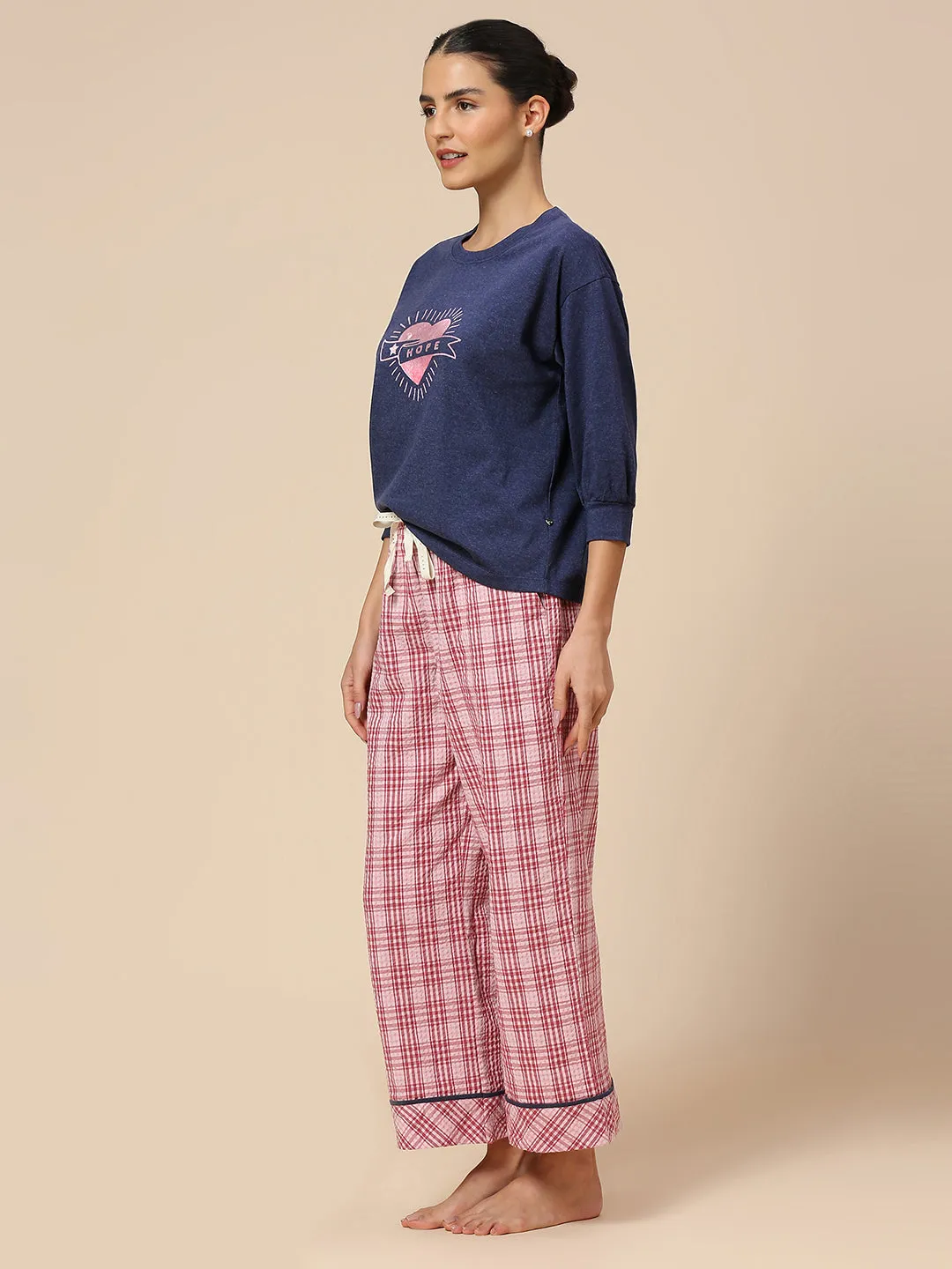 PRINTED JERSEY TEE & SEERSUCKER PJ'S NIGHTSUIT SET