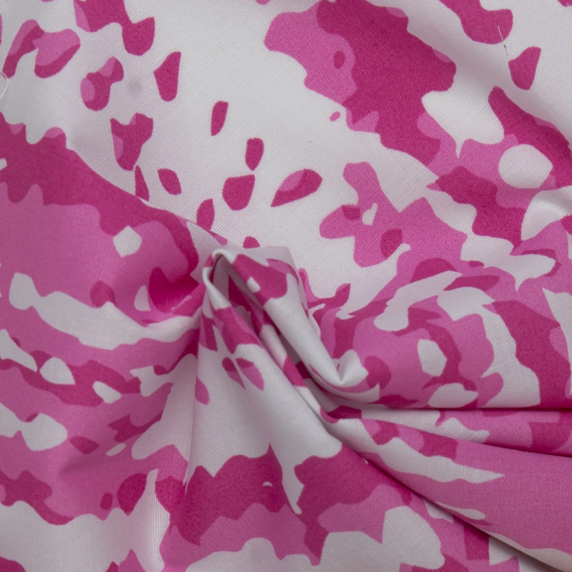 Printed Stretch Cotton Poplin - PAULINA - Abstract - Pink