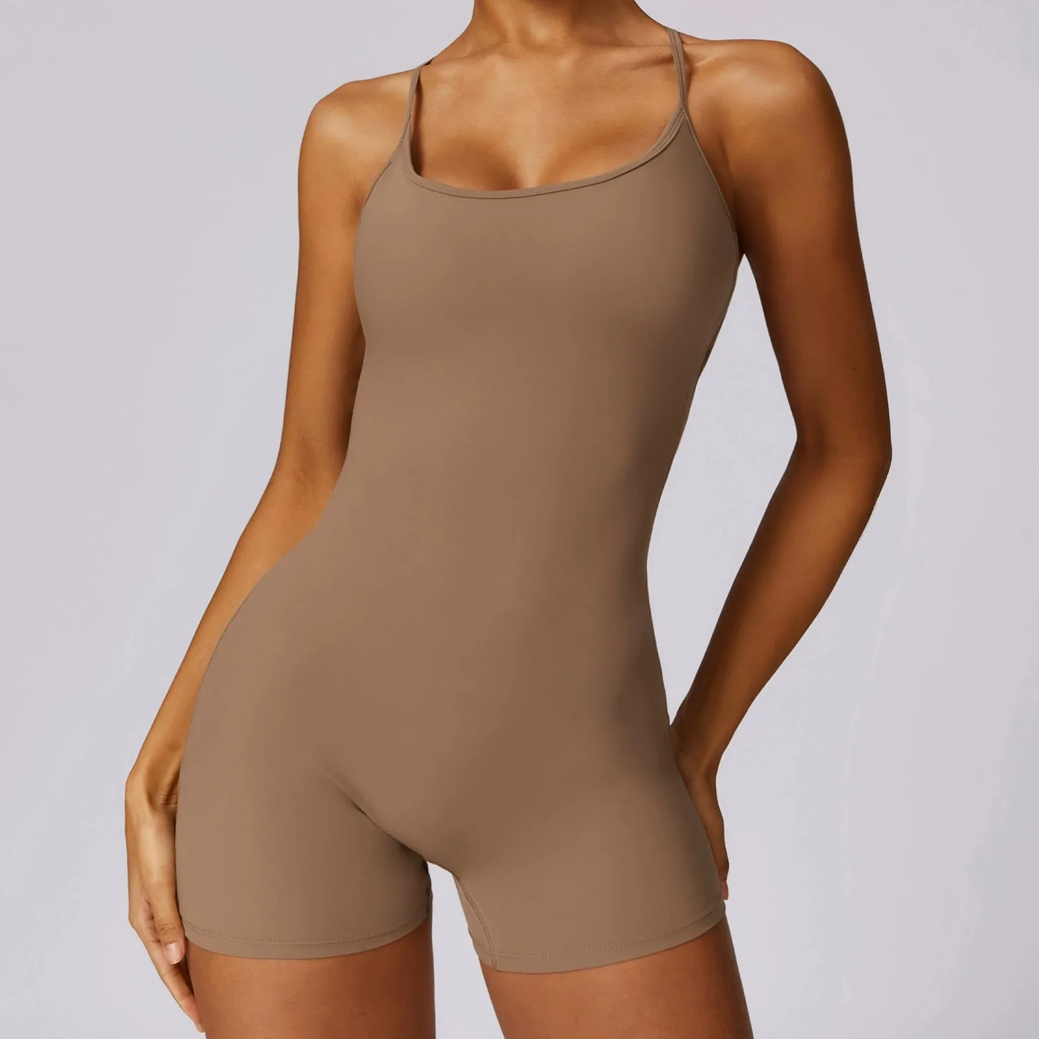 Quick-Drying Nude Feel Hip Lifting Women's Summer Running Sling One-Piece
