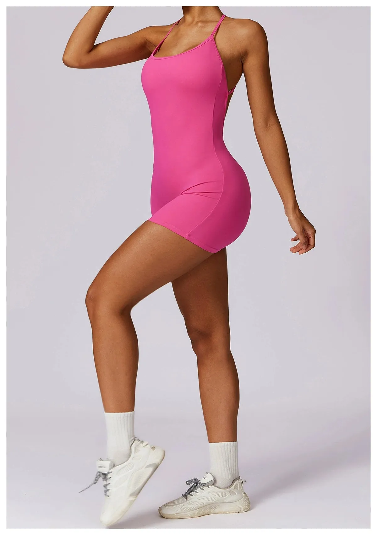 Quick-Drying Nude Feel Hip Lifting Women's Summer Running Sling One-Piece