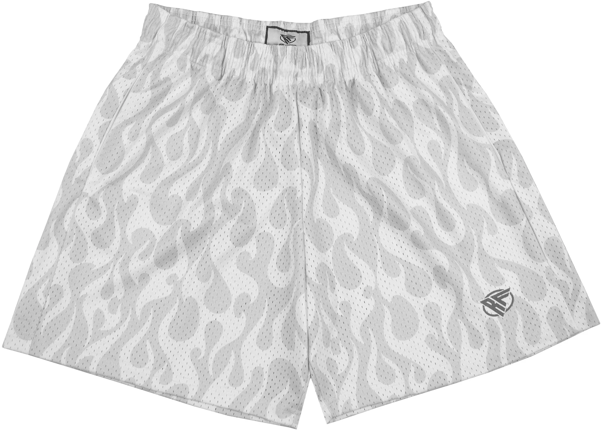 RF Mesh Flame Shorts - White/Grey