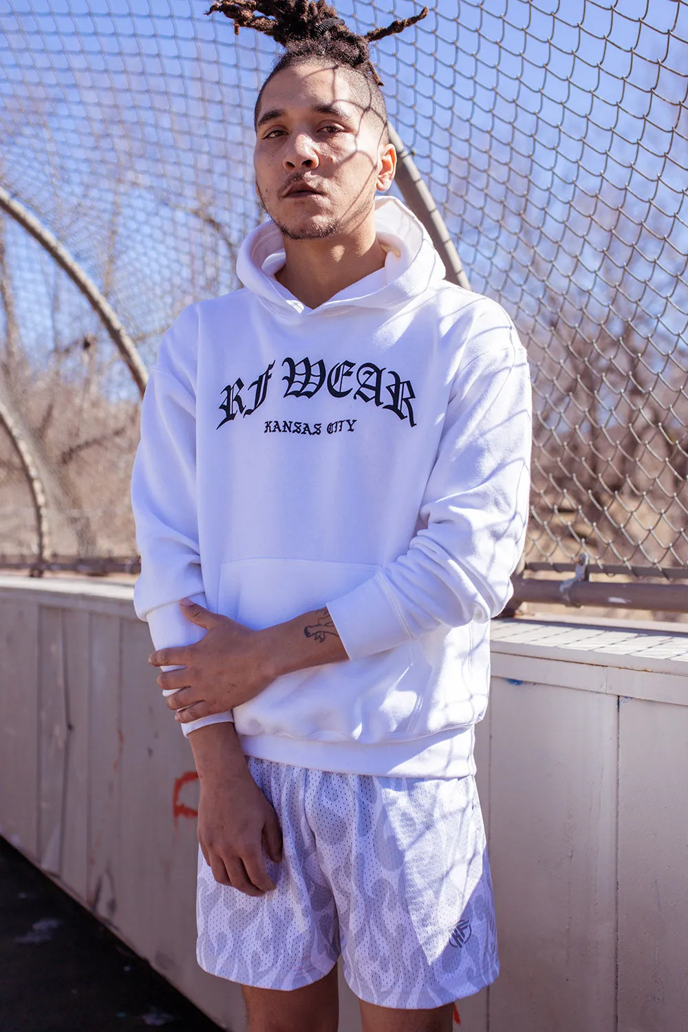 RF Mesh Flame Shorts - White/Grey