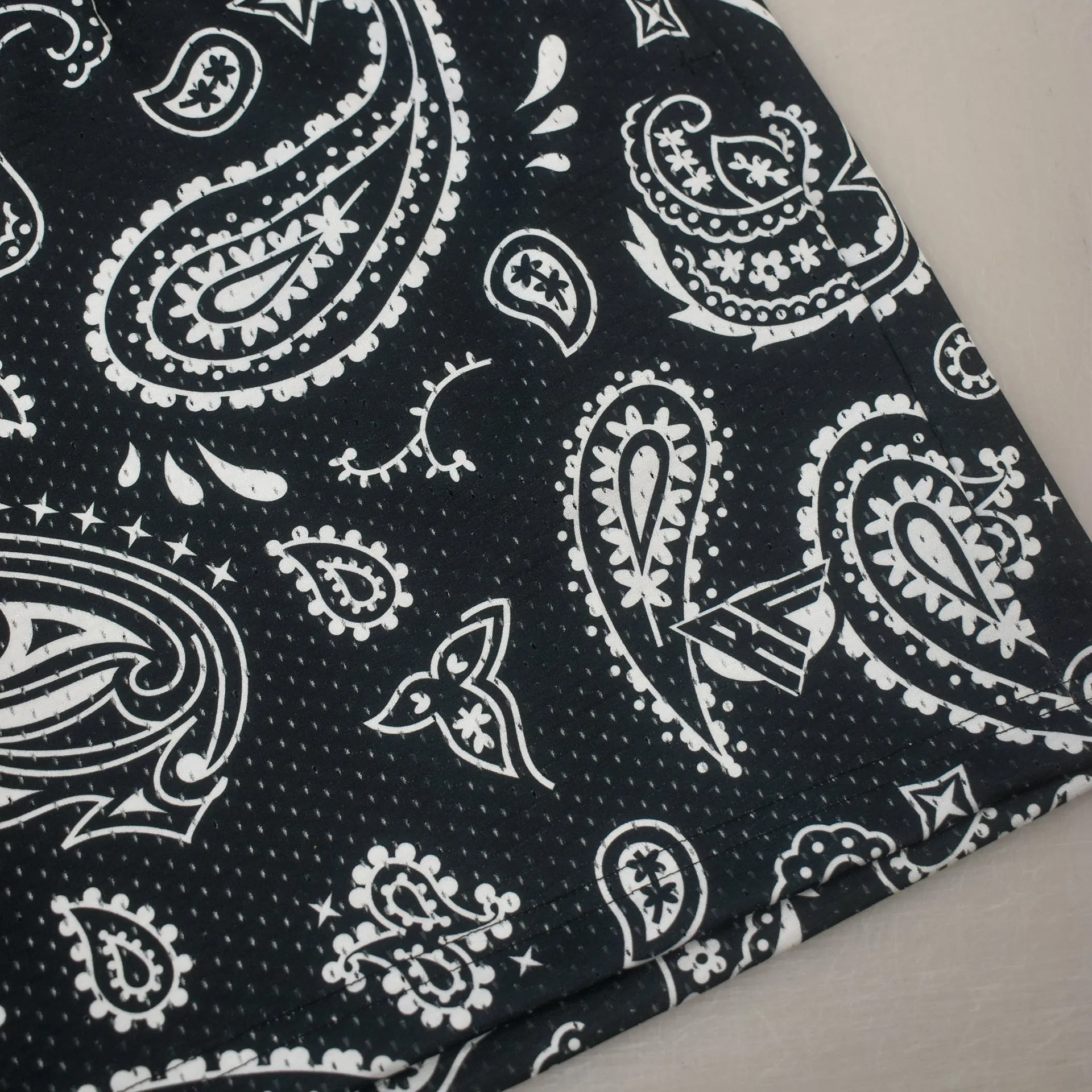 RF Mesh Paisley Shorts - Black/White