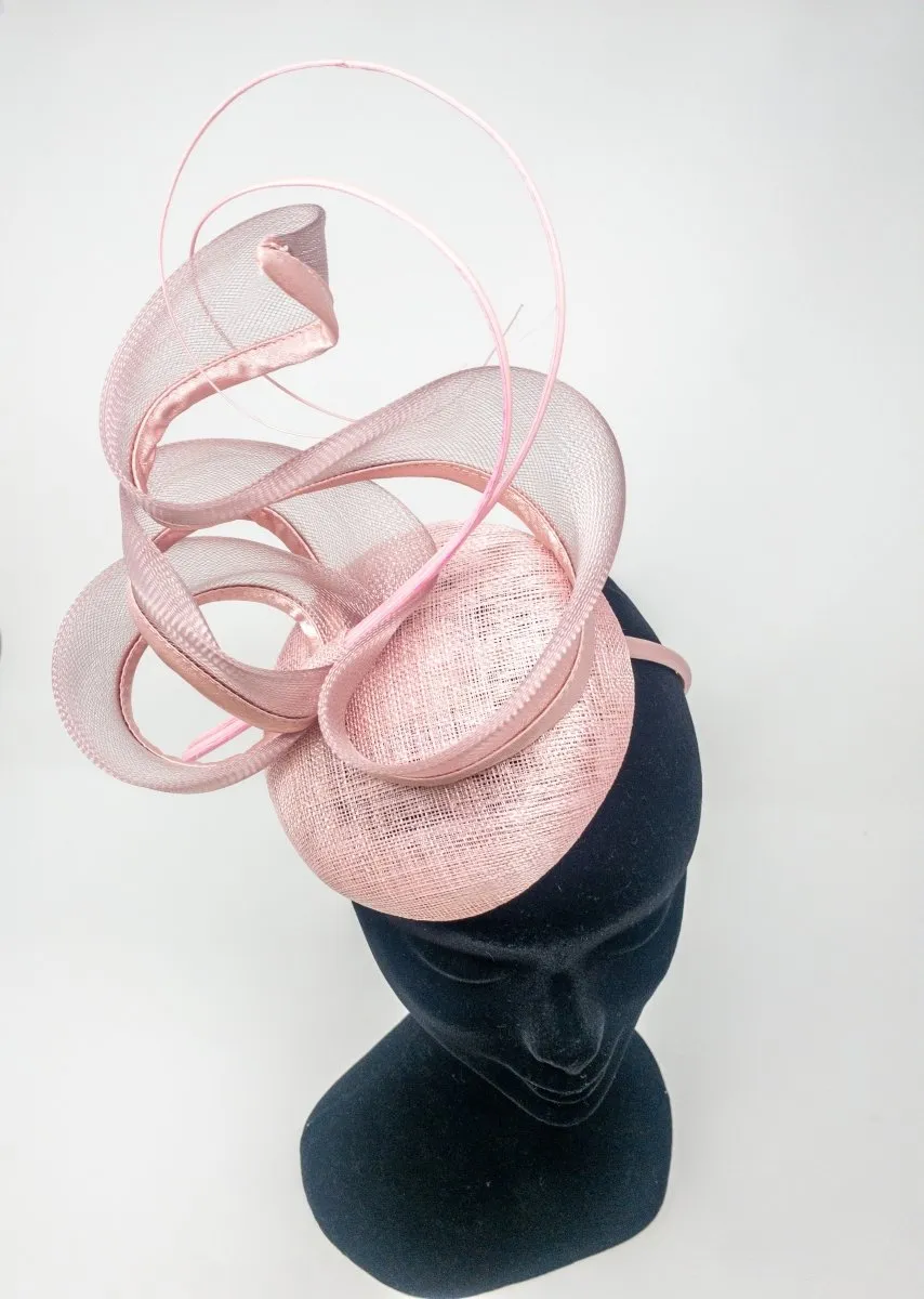 Rose Pink Perched Loop Fascinator