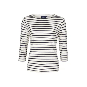 Santi Striped Long Sleeve Tee - Ecru/SR Navy