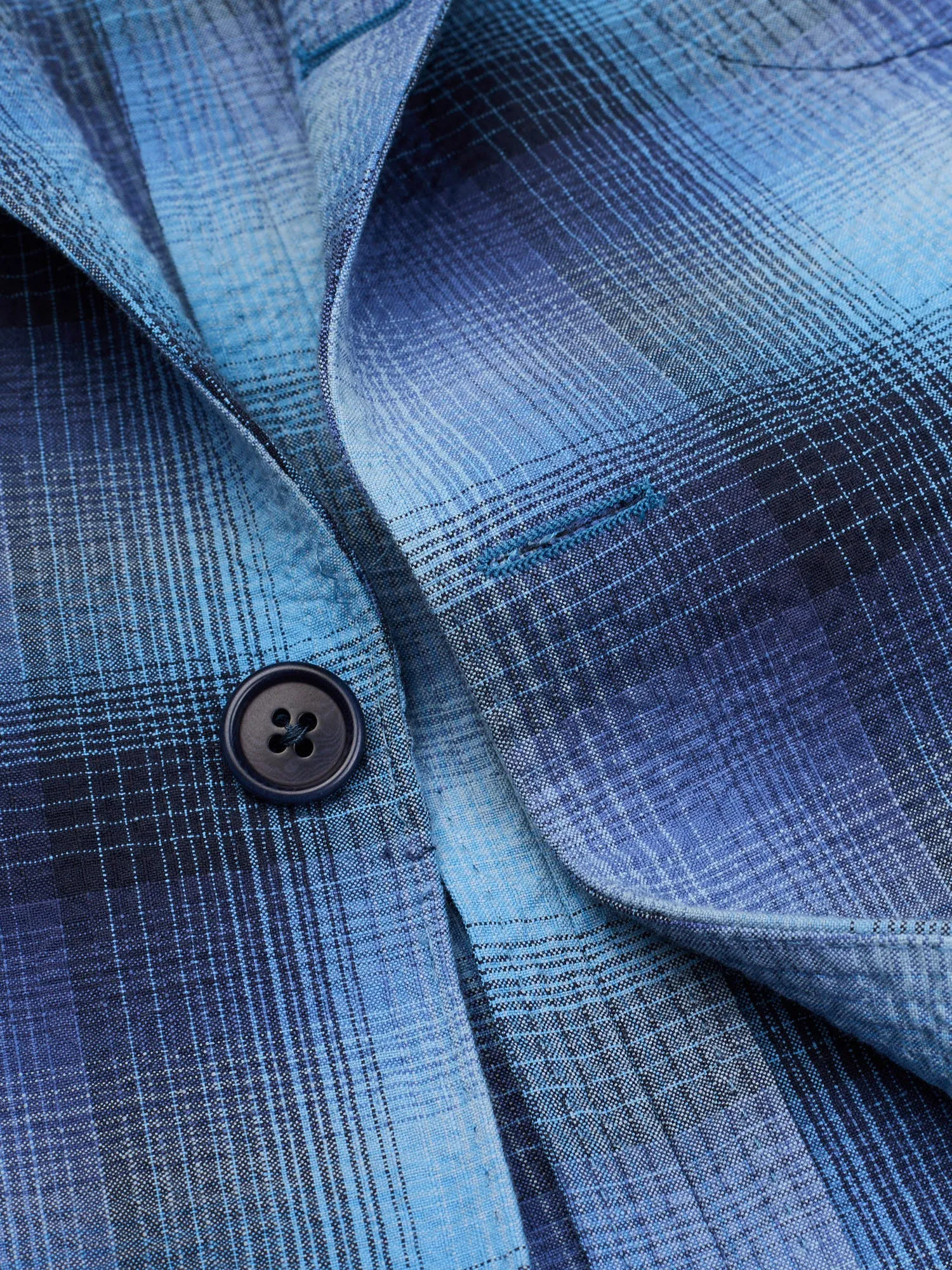 SARTORIA PARTENOPEA Blue Plaid Seersucker Cotton Jacket EU 50 NEW US 40 Current Model