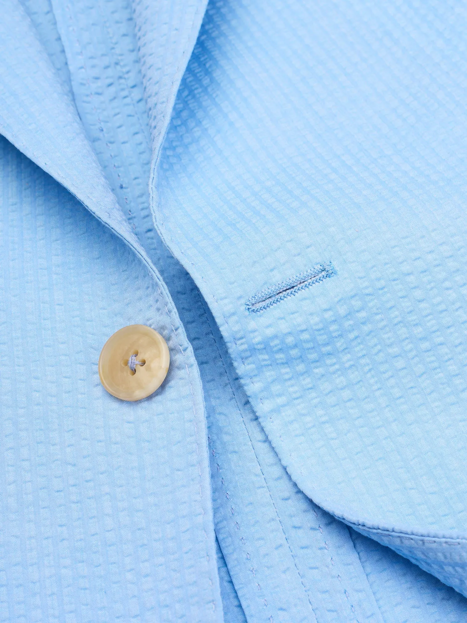 SARTORIA PARTENOPEA Blue Seersucker Cotton Jacket EU 52 NEW US 42 Current Model