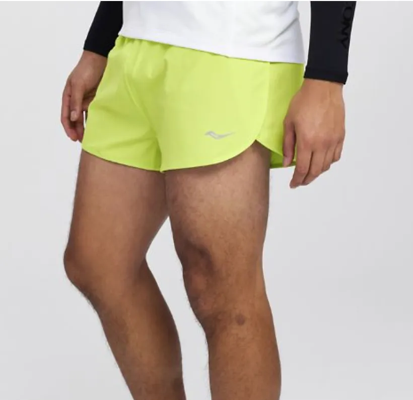 Saucony | Outpace 2.5" Split Short | Men's | Acid Lime
