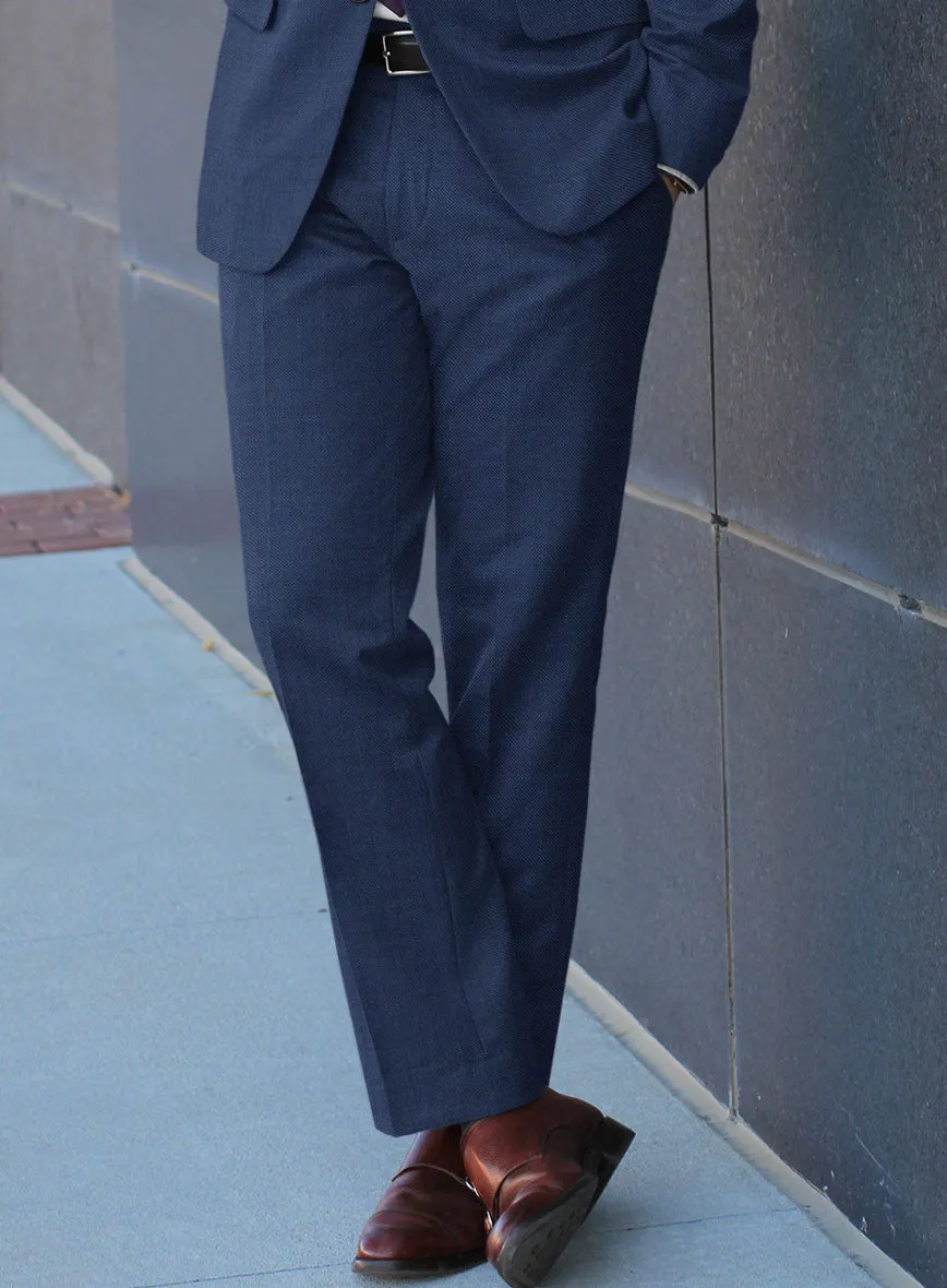 Scabal Lucin Twill Blue Wool Pants