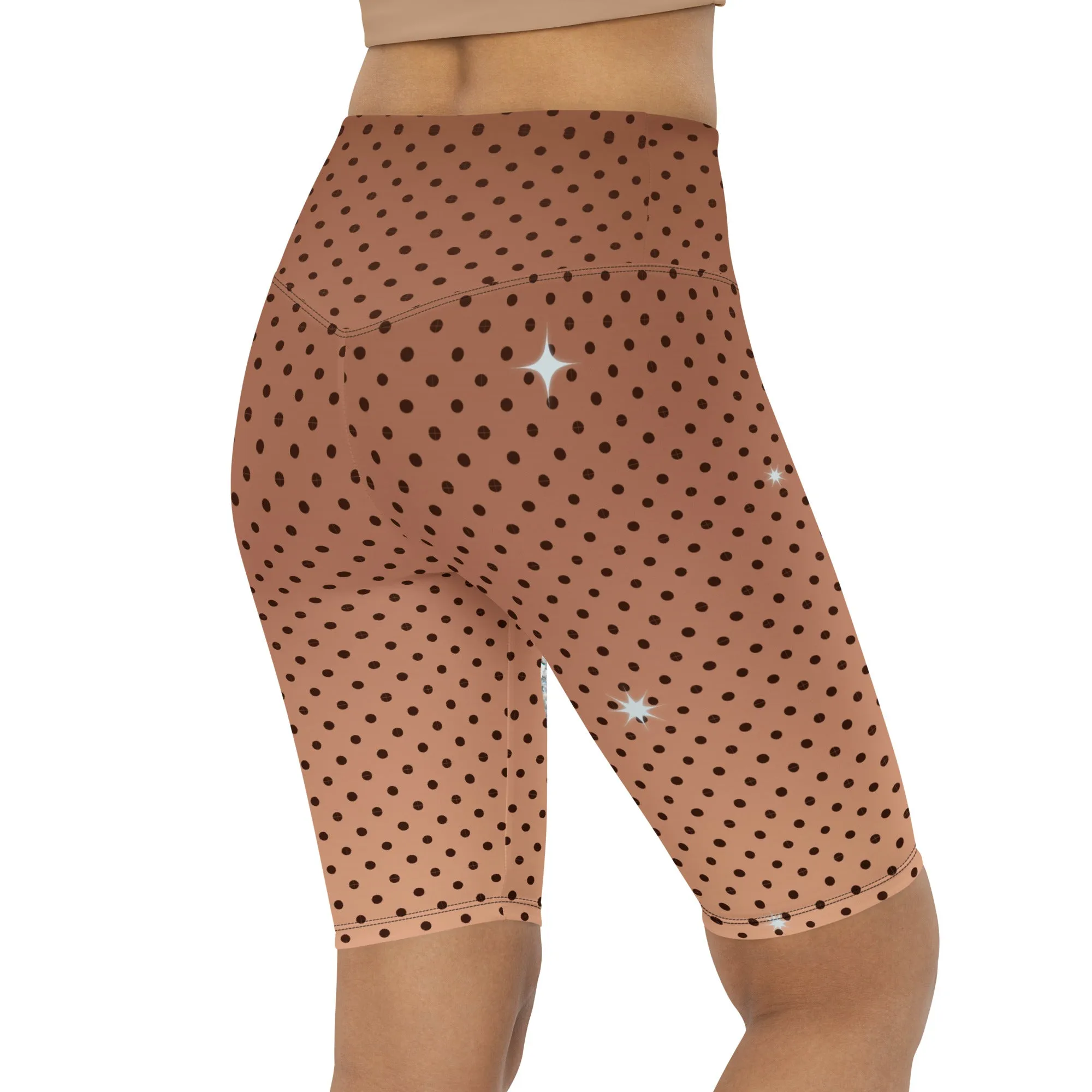 Sequin Print Mesh Biker Shorts