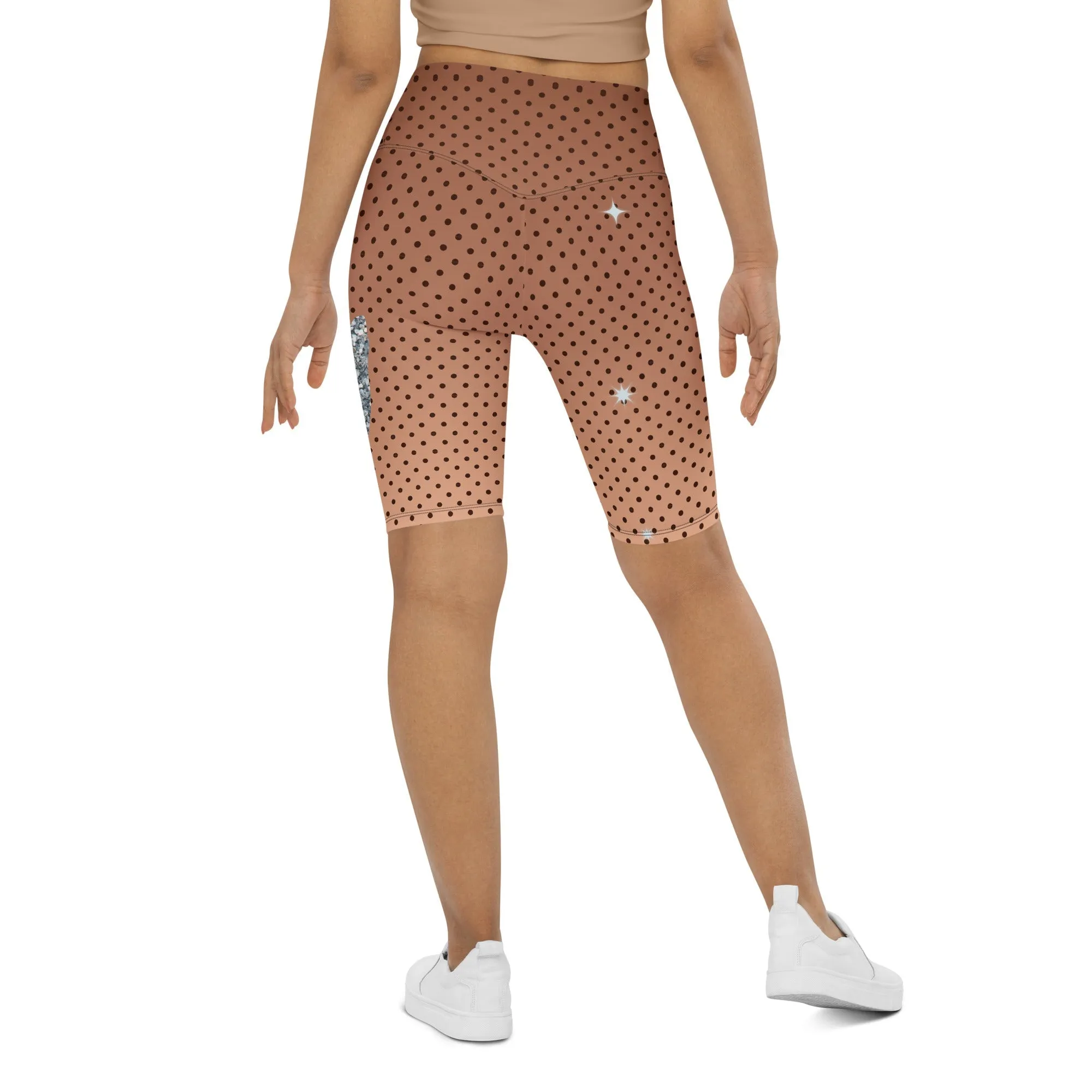 Sequin Print Mesh Biker Shorts