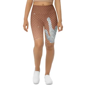 Sequin Print Mesh Biker Shorts