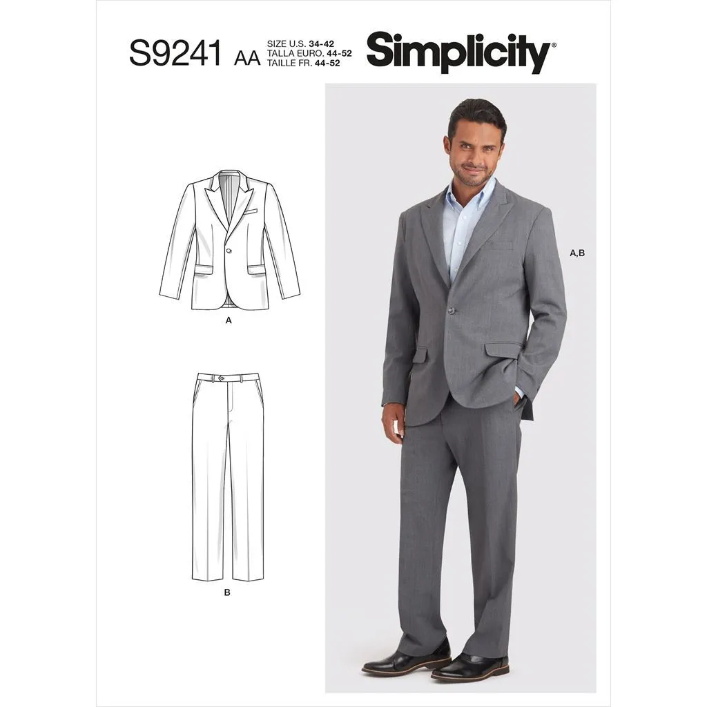 Simplicity Sewing Pattern S9241 Men's Suit