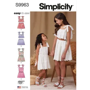 Simplicity Sewing Pattern S9963 Children's and Girls Tops, Skirts, and Dresses