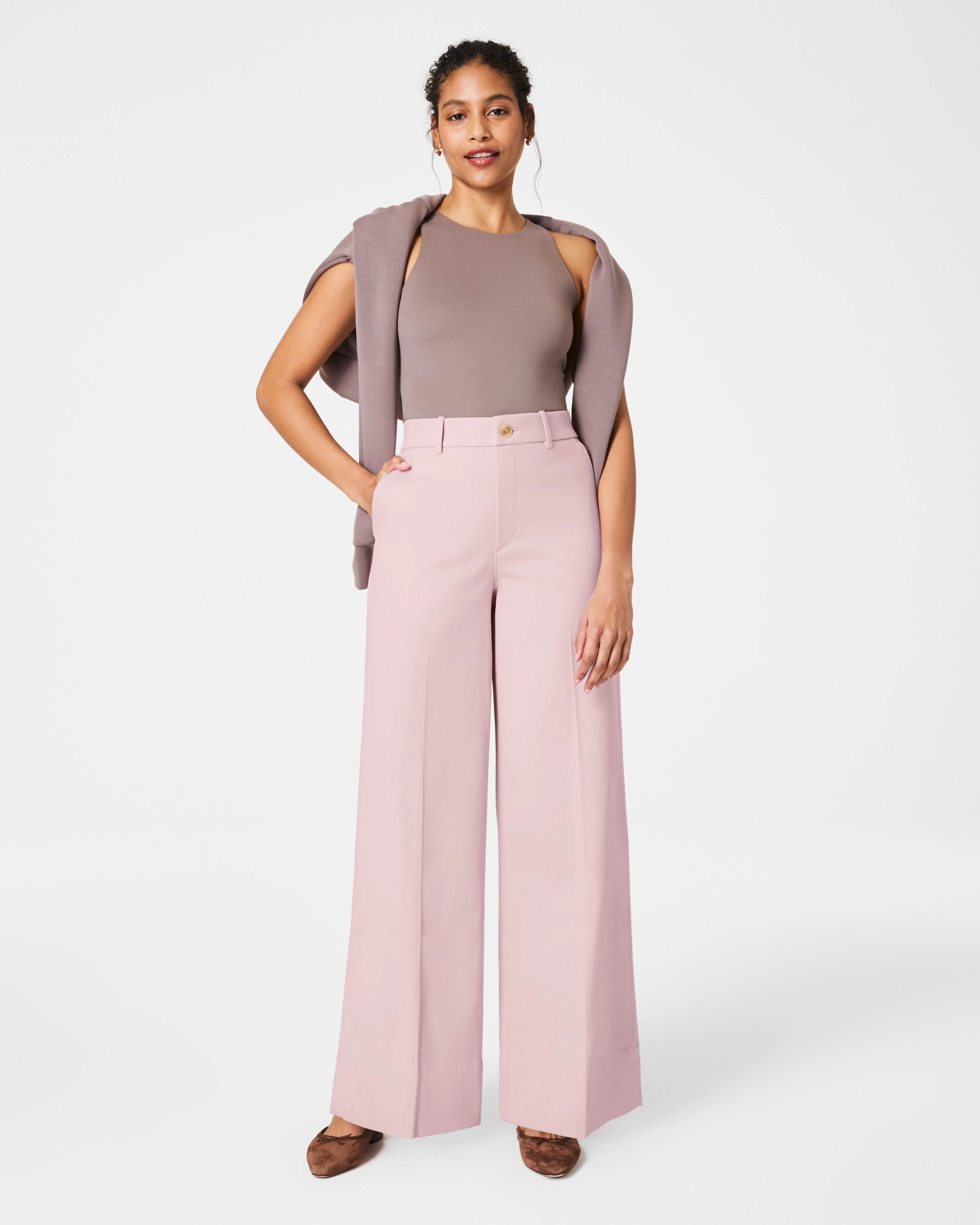 SPANXsupersmooth™ Stretch Twill Wide Leg Pant