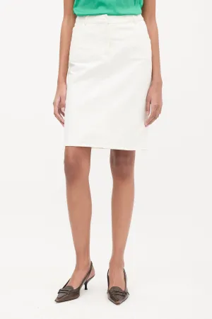 Sport White Denim Midi Skirt