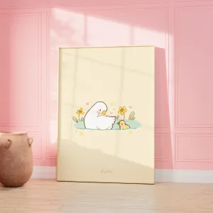Spring Ducks & Daffodils Art Print | Perfect Mother's Day Gift