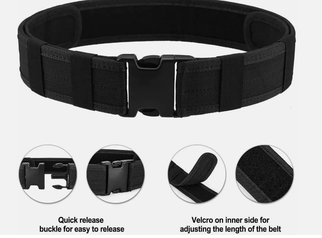 Tactical Belt 2 Inch Belts for Mens Nylon Web Work Belt with Heavy Duty Buckle